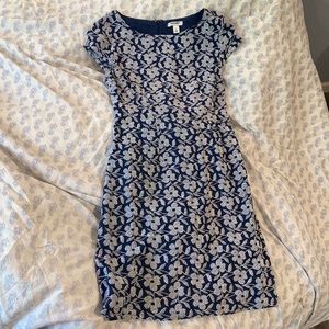 Navy blue embroidered Old Navy zip up dress